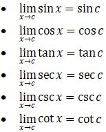 Limit x → c, Ɐc ∈ R